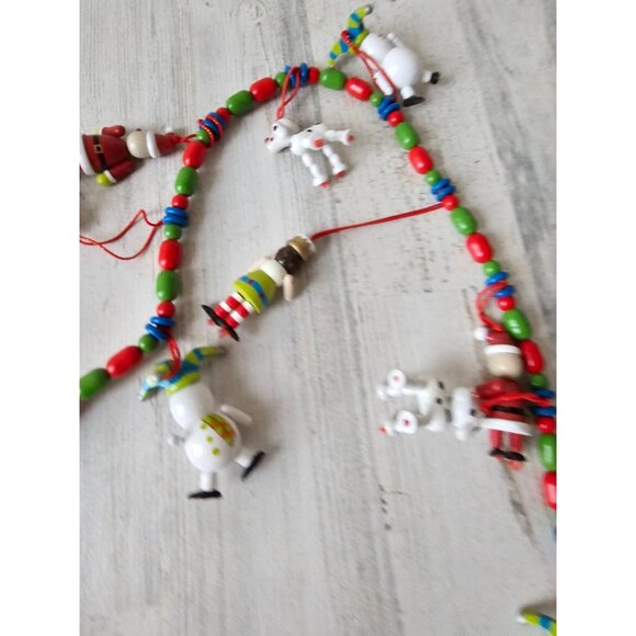 Bombay Garland dog snowman RARE Santa unique Xmas tree vintage garland - Picture 5 of 6